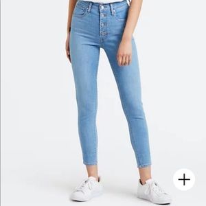Levi’s mile high super skinny denim ankle jeans
